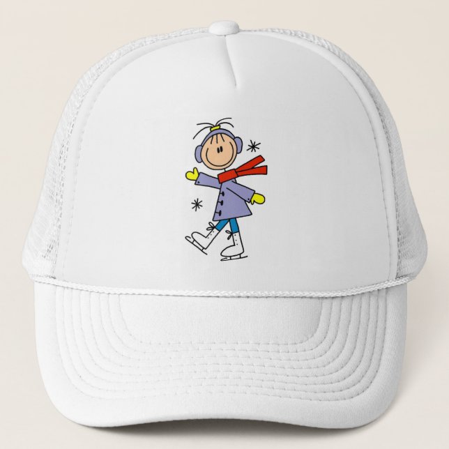 Winter Ice Skating Trucker Hat (Front)