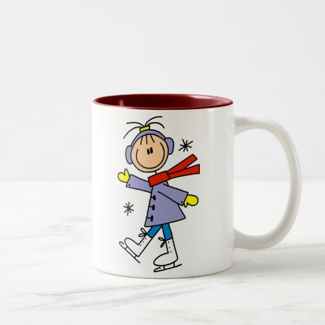 Winter Ice Skating Two-Tone Coffee Mug (Right)