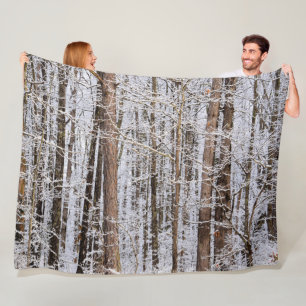 Winter Ice Storm in the Forest Fleece Blanket