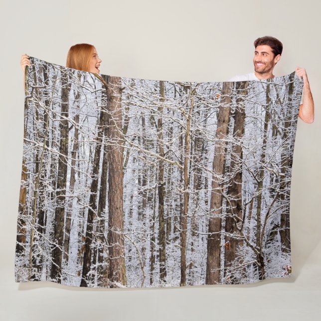 Winter Ice Storm in the Forest Fleece Blanket (In Situ)