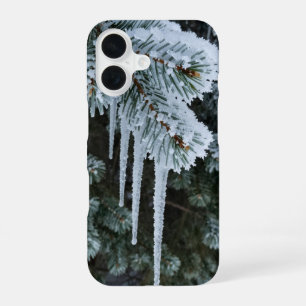 Winter Icicles Frosted Pine Branch Phone Case