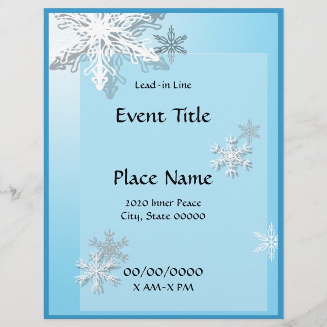 Winter Icy Snowflakes Event Flyer (Front)