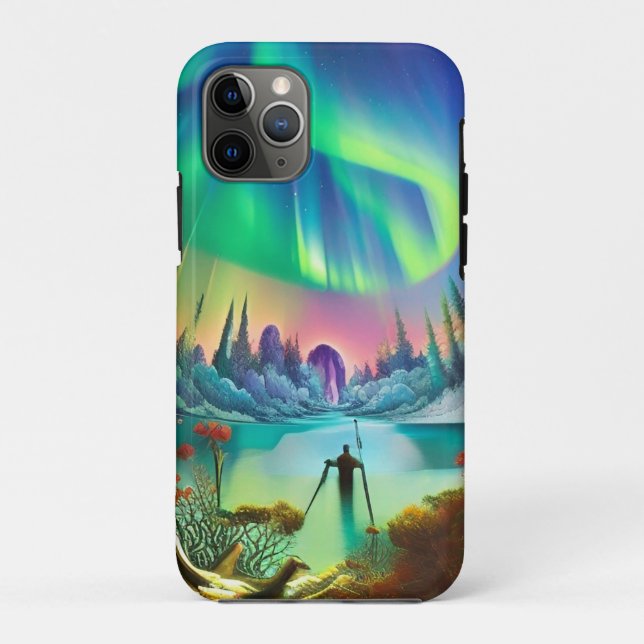 Winter in Alaska Aurora Borealis Case-Mate iPhone Case (Back)