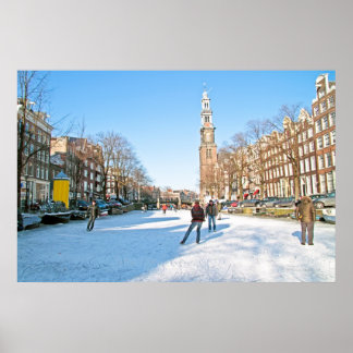 Winter in Amsterdam the Netherlands Poster
