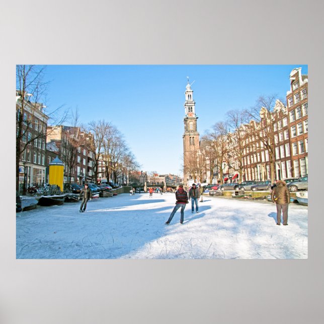 Winter in Amsterdam the Netherlands Poster (Front)