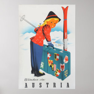 Winter in Austria Vintage Poster
