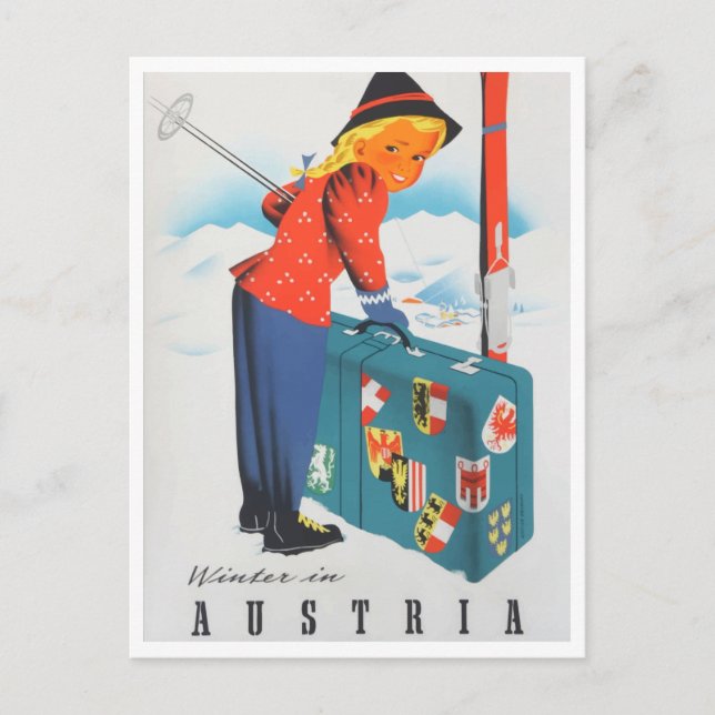 Winter in Austria Vintage Travel Postcard (Front)