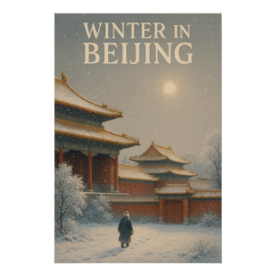 Winter in Beijing 2026 retro travel Poster