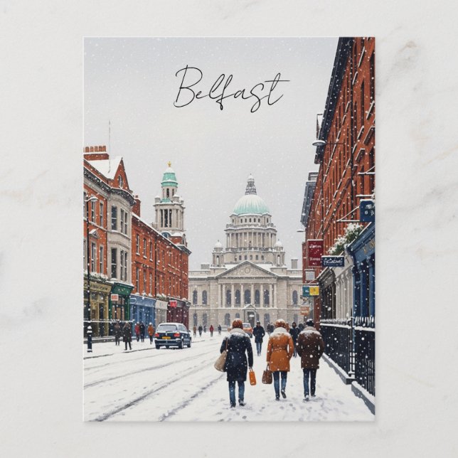 Winter in Belfast City Hall Postcard (Front)