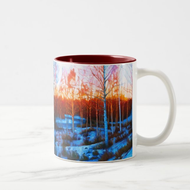 Winter in Dalarna Two-Tone Coffee Mug (Right)