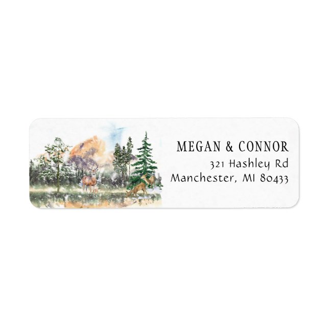 Winter in Evergreen Woods Return Address Label (Front)