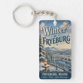 Winter in Fryeburg Maine Rectangle Acrylic Keychain