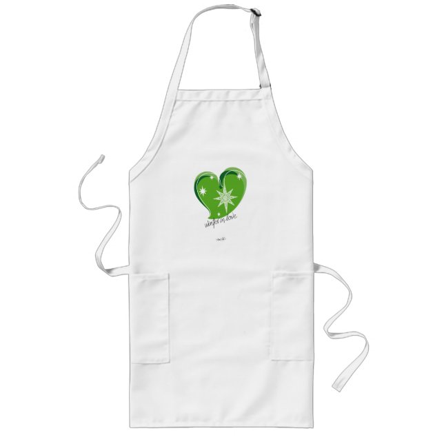 winter in love-Signature-Green Long Apron (Front)