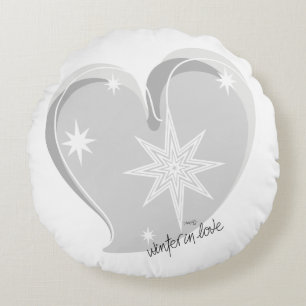 winter in love-Signature-Silver Round Pillow