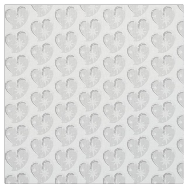winter in love-Silver hearts Fabric (Swatch)