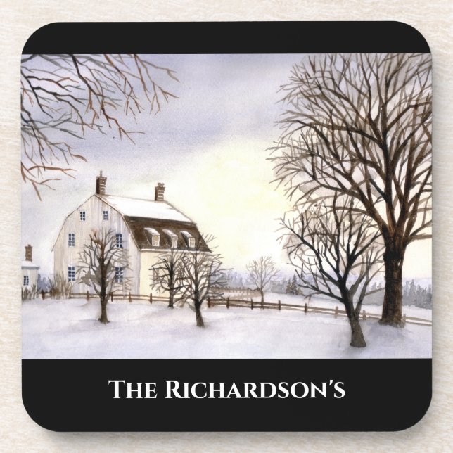 Winter in New England by Farida Greenfield Coaster (Front)