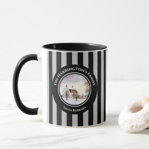 Winter in New England Christmas Black Grey Mug