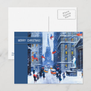 Winter in New York. Christmas  Holiday Postcard