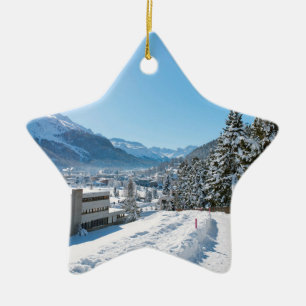 Winter in St. Moritz Ceramic Ornament