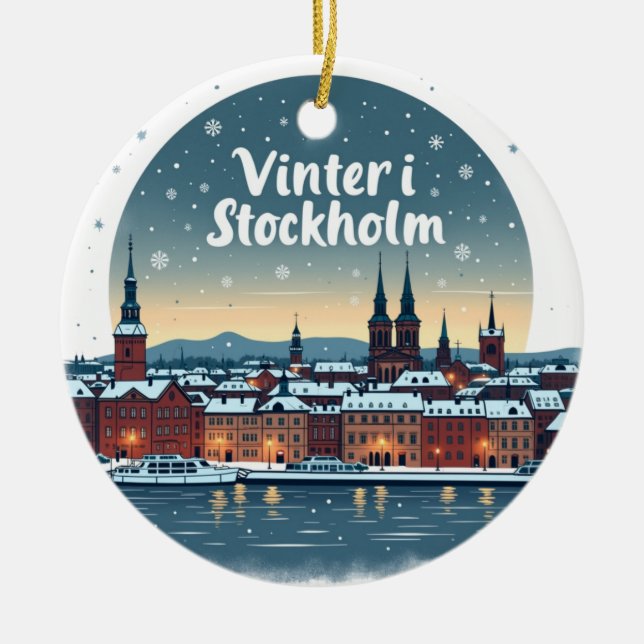 Winter in Stockholm Christmas Ornament (Front)