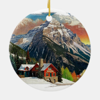 Winter in the Canadian Rocky Mountains Ceramic Ornament