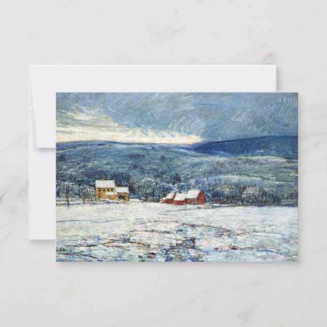 Winter in the Connecticut Hills (by Childe Hassam) Card (Front)