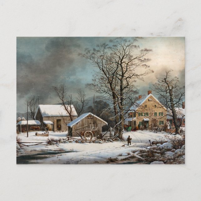 Winter in the Country, A Cold Morning Postcard (Front)