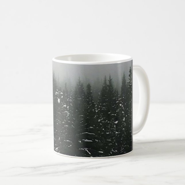Winter in the Mountain Forest, Oregon Coffee Mug (Front Right)