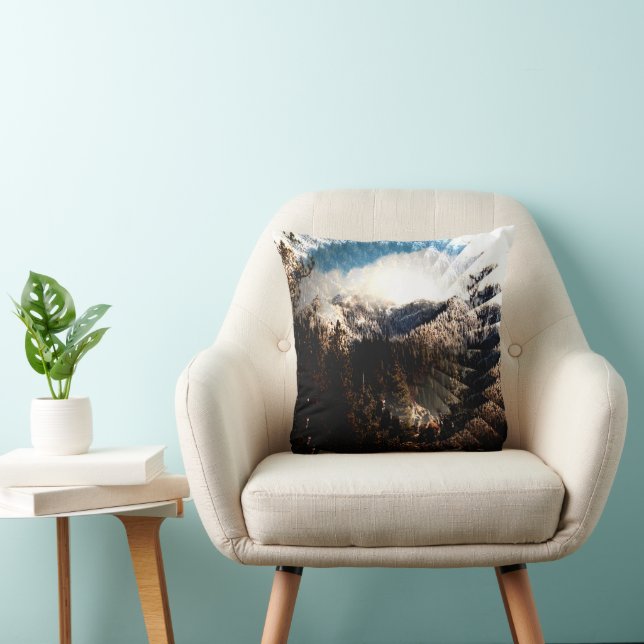 Winter in the mountains...... throw pillow (Chair)
