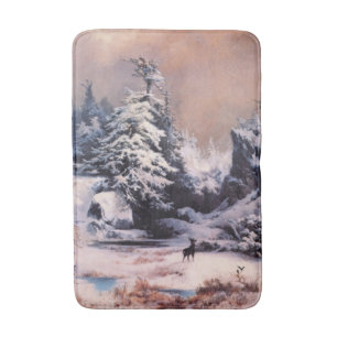 Winter in the Rocky Mountains (by Thomas Moran) Bath Mat