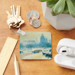 Winter in Union Square by Frederick Childe Hassam Keychain