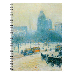 Winter in Union Square by Frederick Childe Hassam Notebook