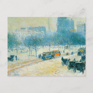 Winter in Union Square by Frederick Childe Hassam Postcard
