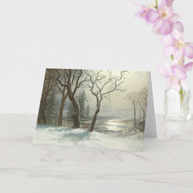 Winter in Yosemite by Albert Bierstadt Winter Card (Orchid)