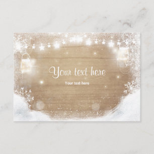 Winter Insert card Snow Rustic wood Mason jars