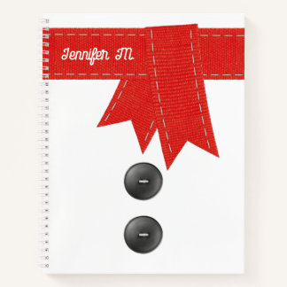 Winter Inspired Red Scarf Snowman Personalized Notebook