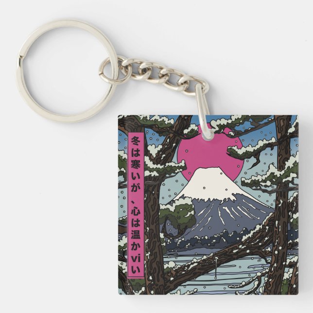 Winter is cold but the heart is warm keychain (Front)