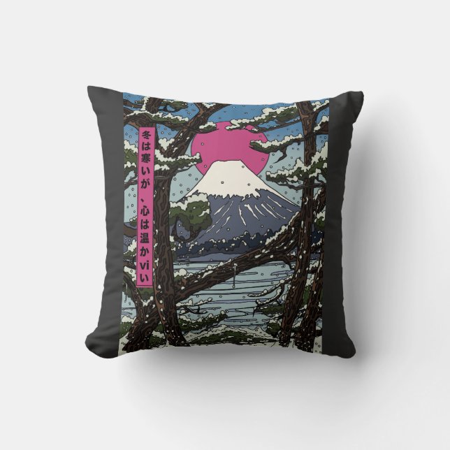 Winter is cold but the heart is warm throw pillow (Front)