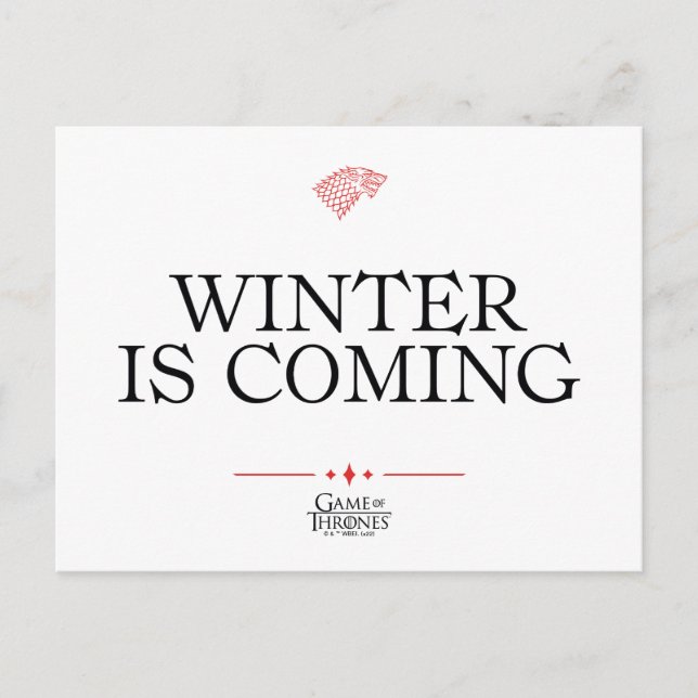 Winter Is Coming Postcard (Front)