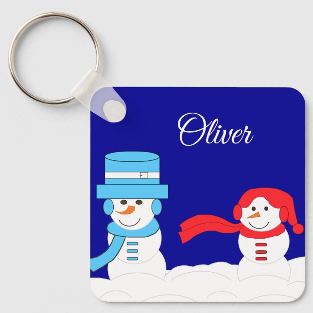 Winter is Snowy:  Dark Blue Keychain (Front)