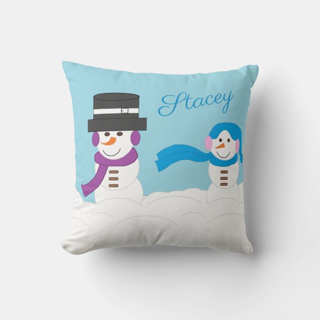 Winter is Snowy: Throw Pillow (Front)