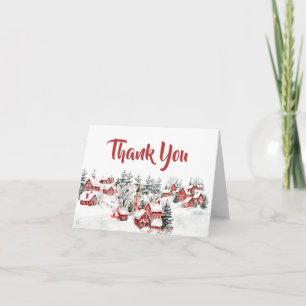 Winter It Take a Village Baby Shower Thank You Card