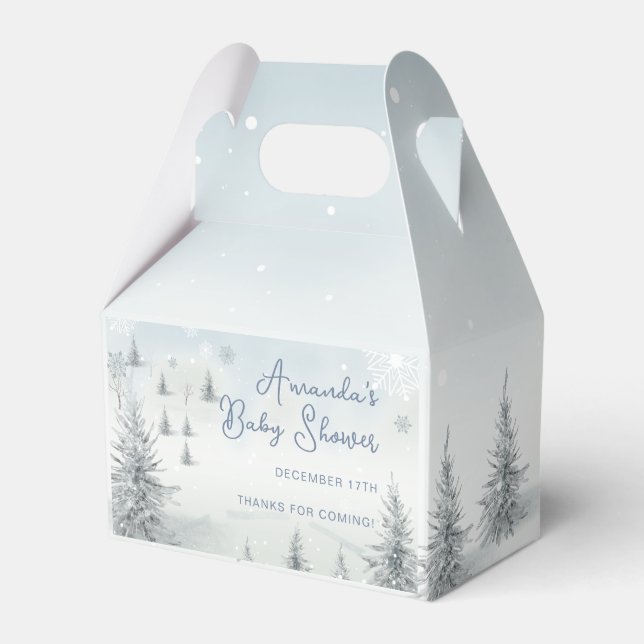 Winter Its Cold Outside Baby Shower Thank You Favor Box (Front Side)