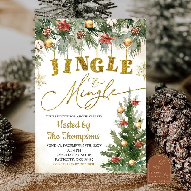Winter Jingle and Mingle Christmas Holiday Party Invitation (Creator Uploaded)