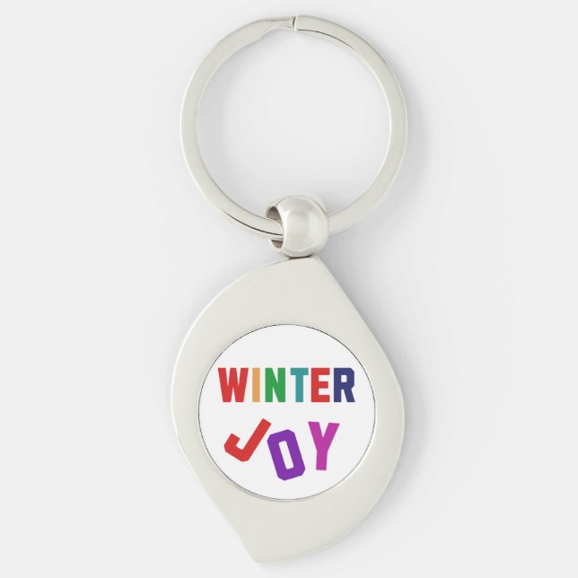 Winter Joy - Cozy Colourful Letters Keychain (Front)