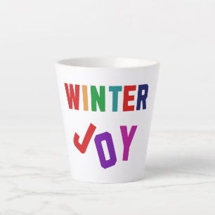 Winter Joy - Cozy Colourful Letters Latte Mug