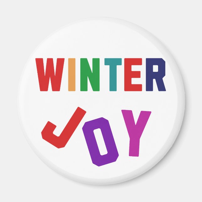 Winter Joy - Cozy Colourful Letters Magnet (Front)
