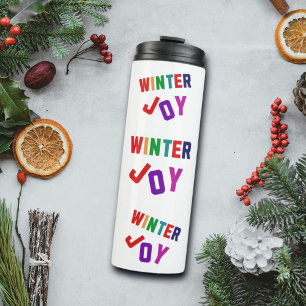 Winter Joy - Cozy Colourful Letters Thermal Tumbler