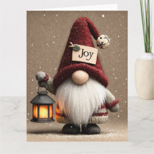 WINTER JOY: Cute Knitted Christmas Gnome Card