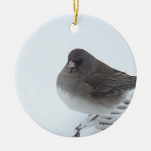 Winter Junco Ceramic Ornament